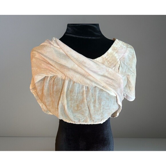 Kiwi+Punch Miami Crop Top Size Large Pink Flow Flutter Hem Sleeve Boho Festival - Picture 5 of 8